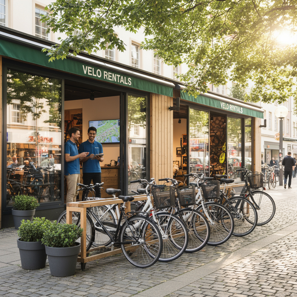 Stadträder und E-Bikes vor dem Shop in Wien
